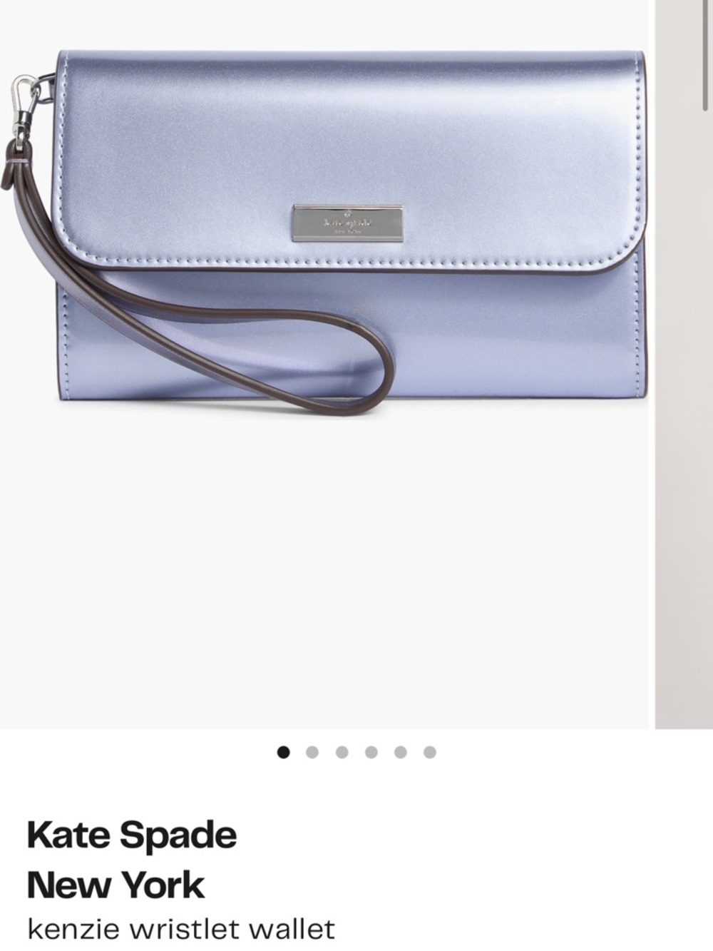 kate spade Metallic Lilac Wristlet wallet Clutch NEW